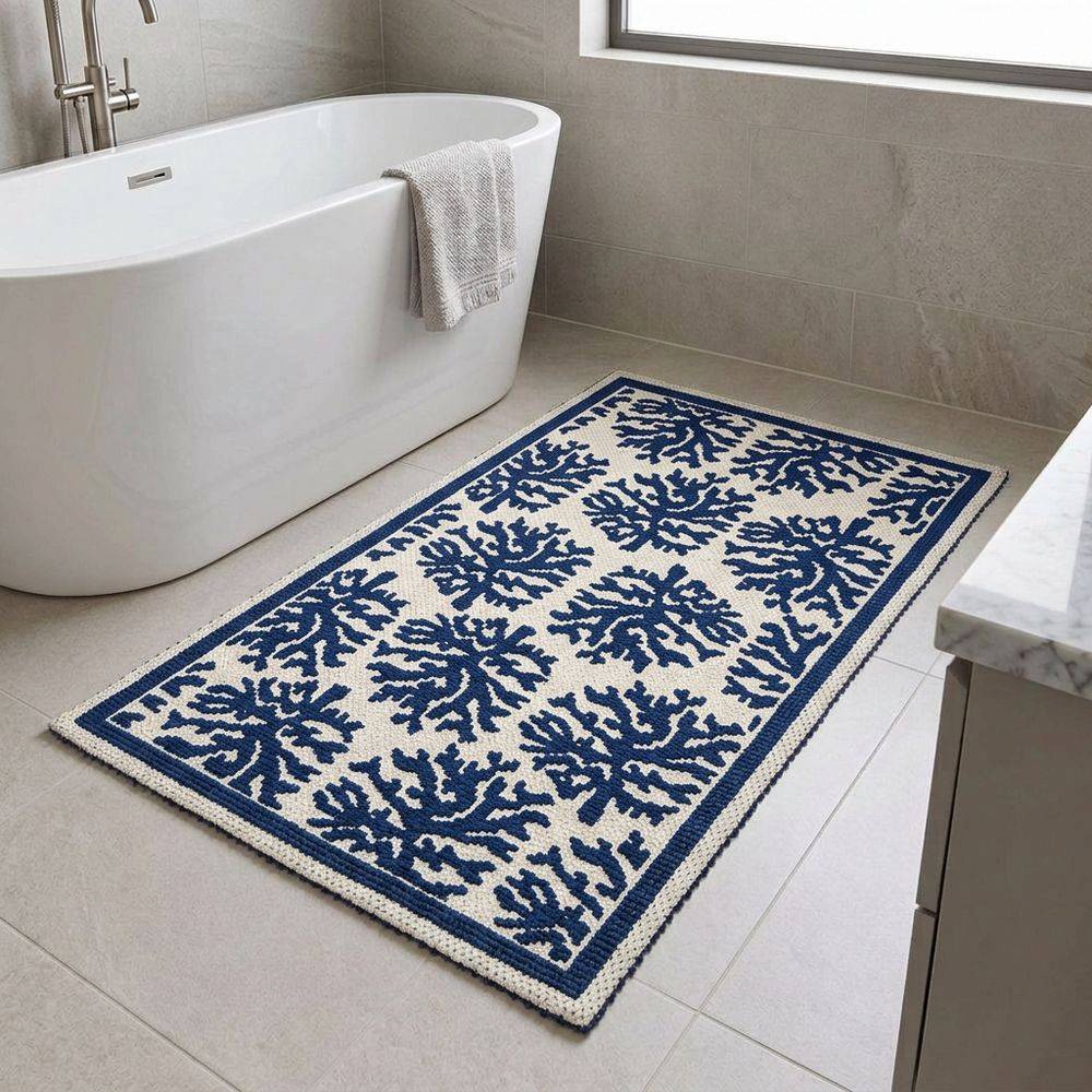 Tappeto Corallo Niger antiscivolo puro cotone diverse misure 40x60, 50x80,60x110   Sghome
