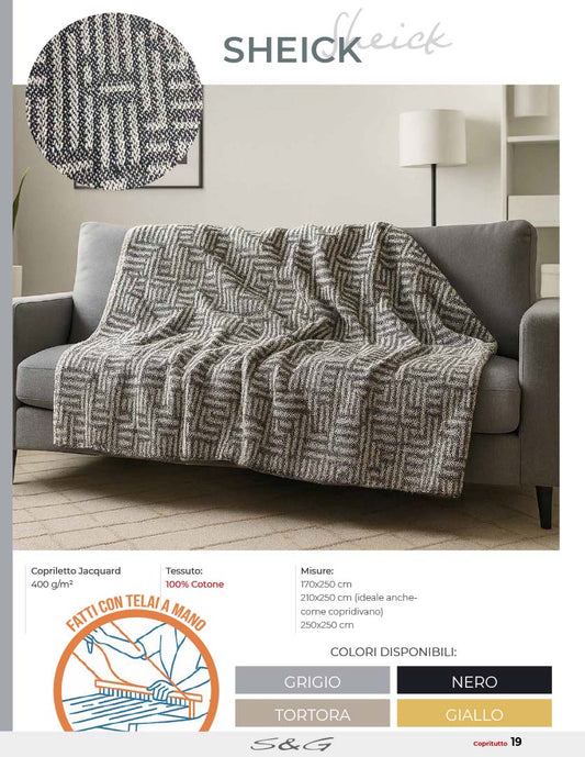 copriletto Sheick  jaquard singolo e matrimoniale Sghome