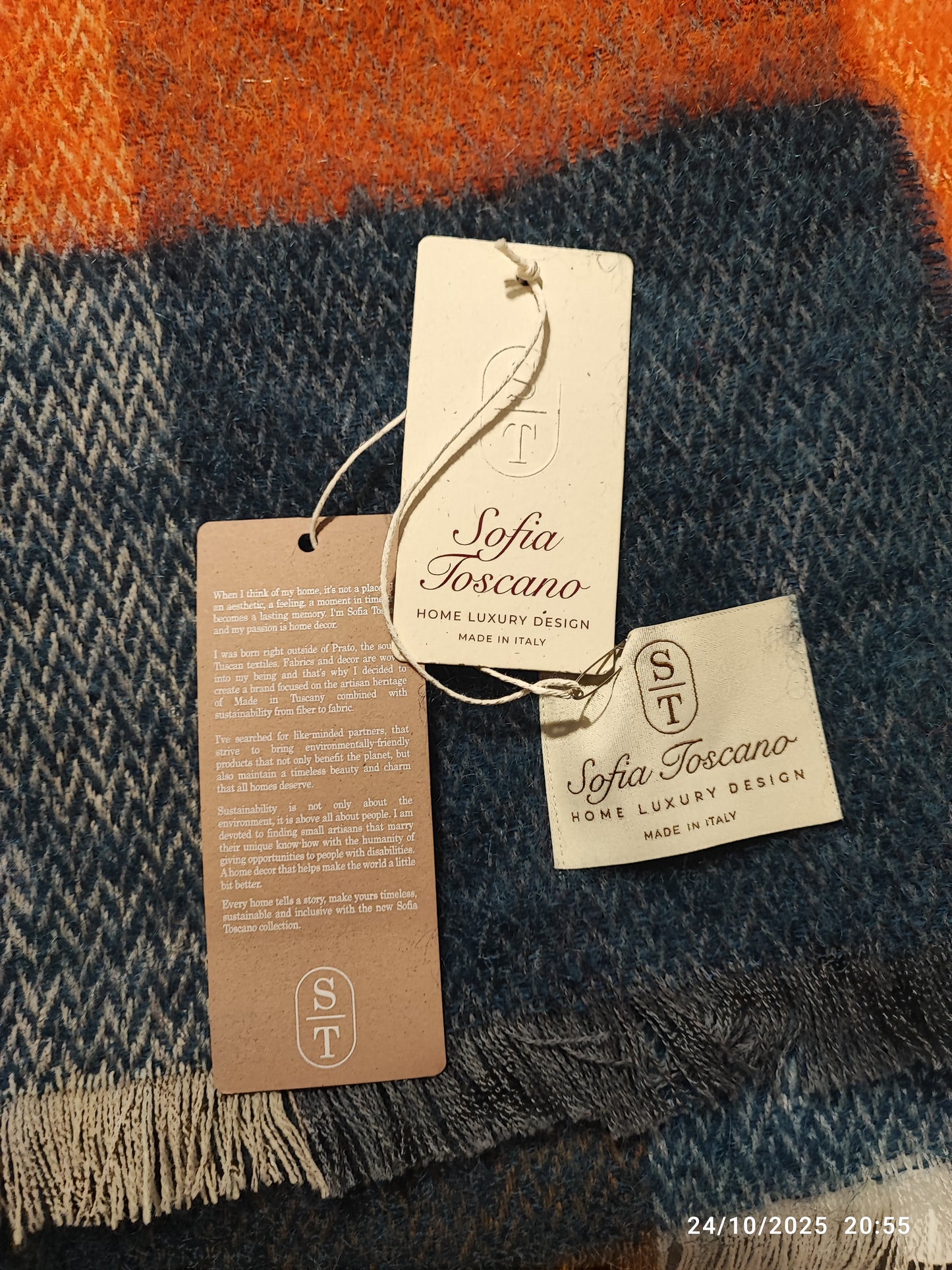 Plaid Sofia Toscano  home luxury design 180x140 Lana e Mohair