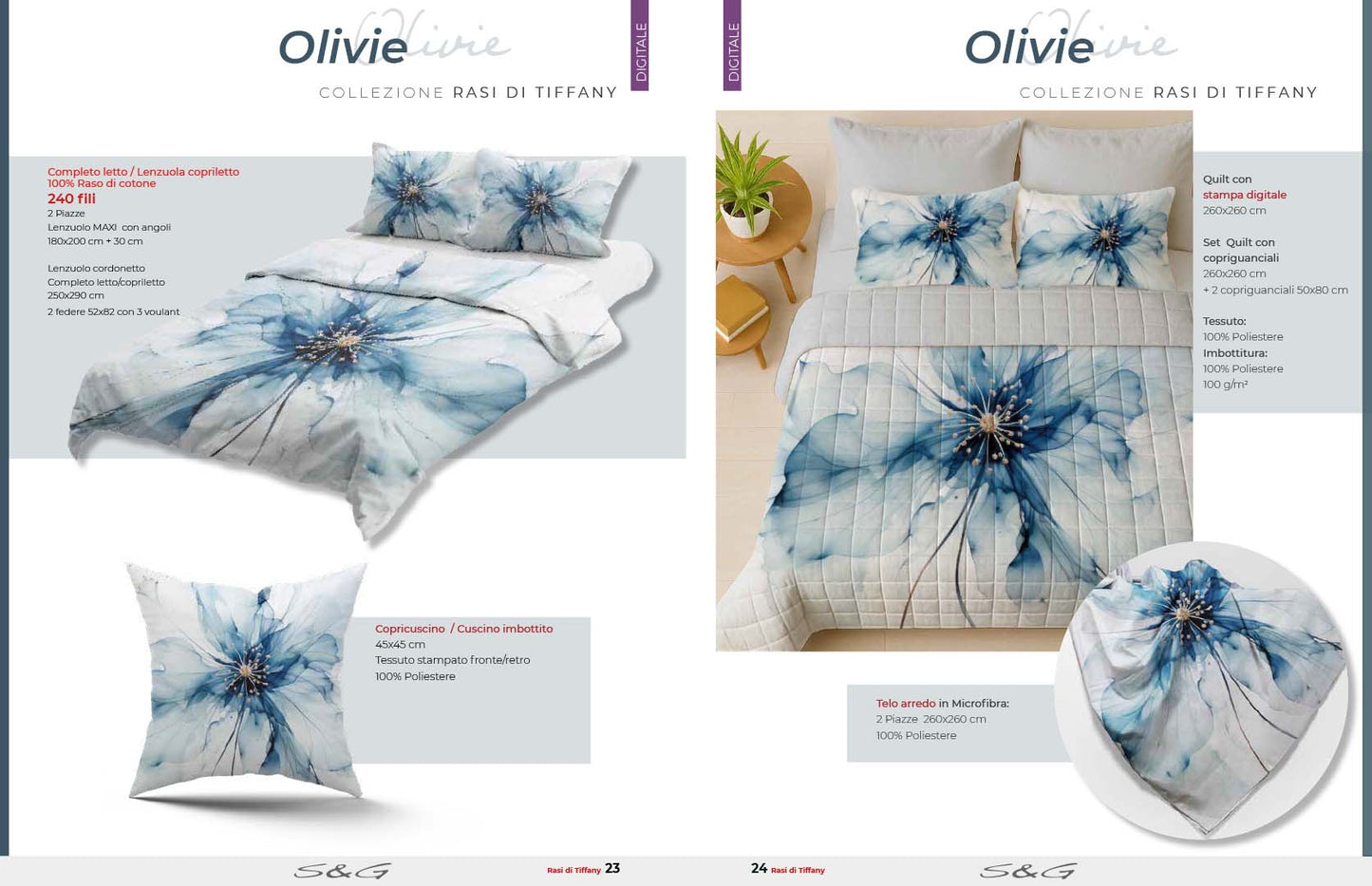 Trapuntina Olivie , completo lenzuola, telo arredo, collezione raso Tiffany produzione italiana SG home disponile a breve