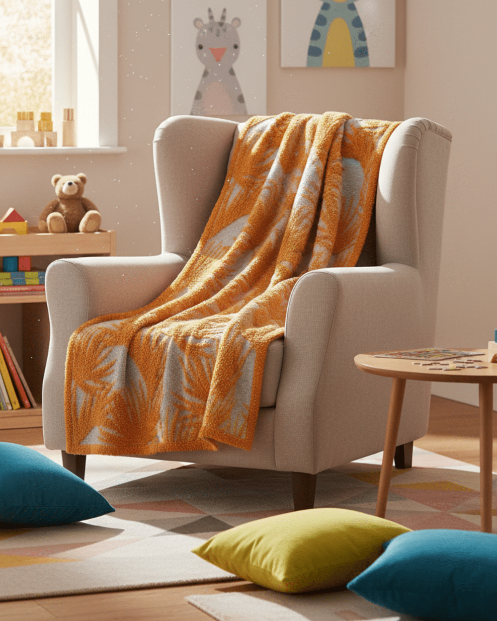 Coperta Palma lana cotta produzione artigianale misura 150x190