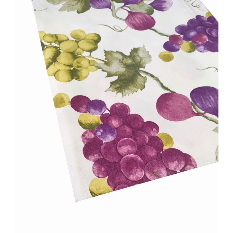 Tovaglia con fichi e uva disegno digitale produzione italiana Pezzoli
