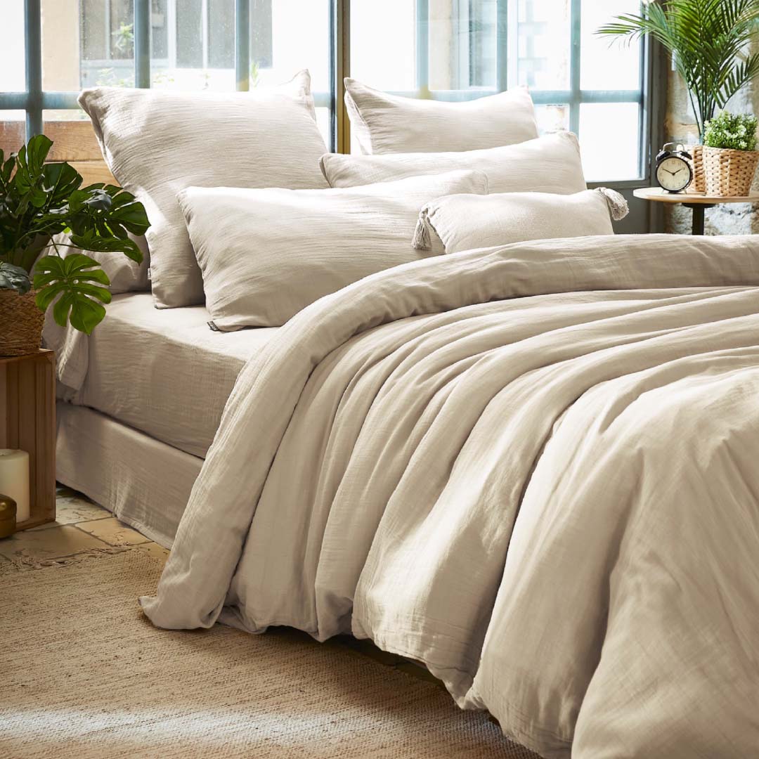 Copripiumino Lume tinta unita doppia mussola produzione italiana Sghome