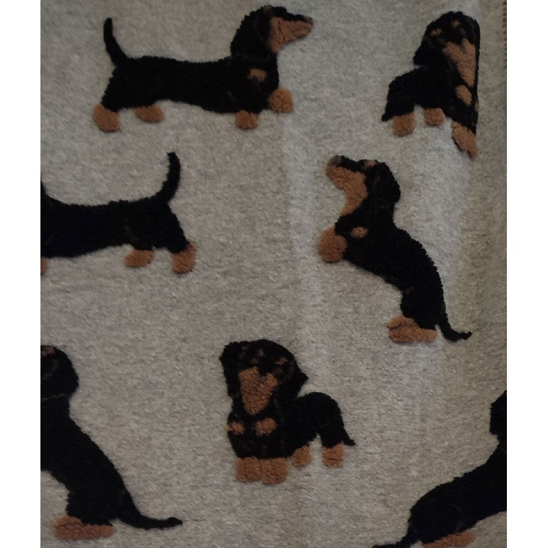 plaid lana cotta con bassotto 150x170 produzione artigianale italiana Toscana