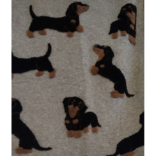 plaid lana cotta con bassotto 150x170 produzione artigianale italiana Toscana