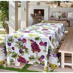 Tovaglia con fichi e uva disegno digitale produzione italiana Pezzoli
