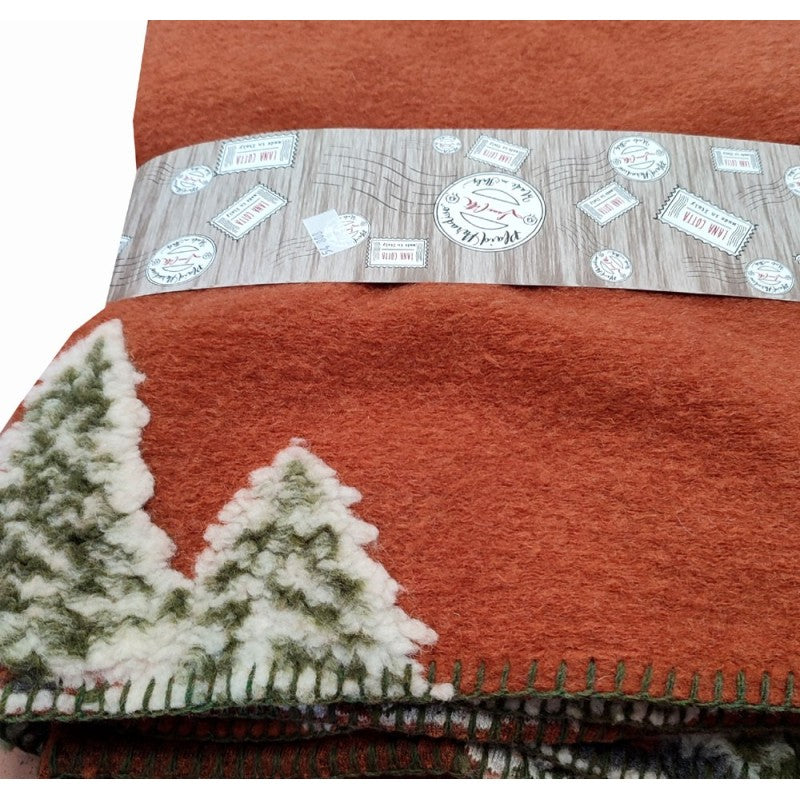 Plaid Abeti/baita  lana cotta produzione italiana Toscana 150x170