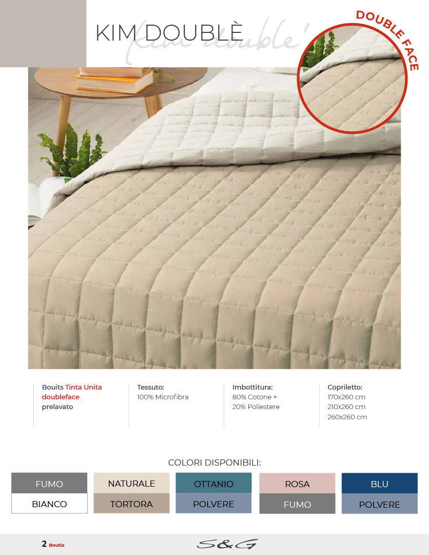 Kim double' singole, da una piazza e mezzo e   matrimoniale boutis double-face SgHome