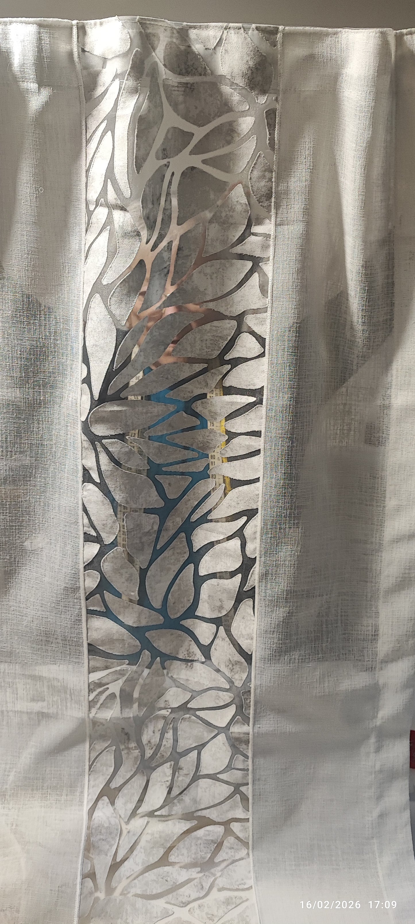 Tendina devoree disegno in rilievo  salalah larga 60 cm produzione italiana e cucita anche su misura