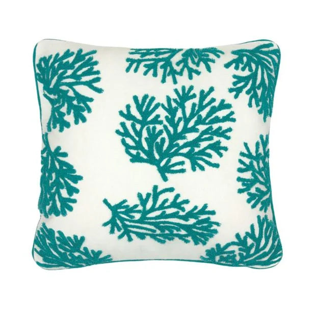 Fodere Coral small sia  con cuscino interno 45x45 che senza   ricamo punto in spugna e piping 100% cotone