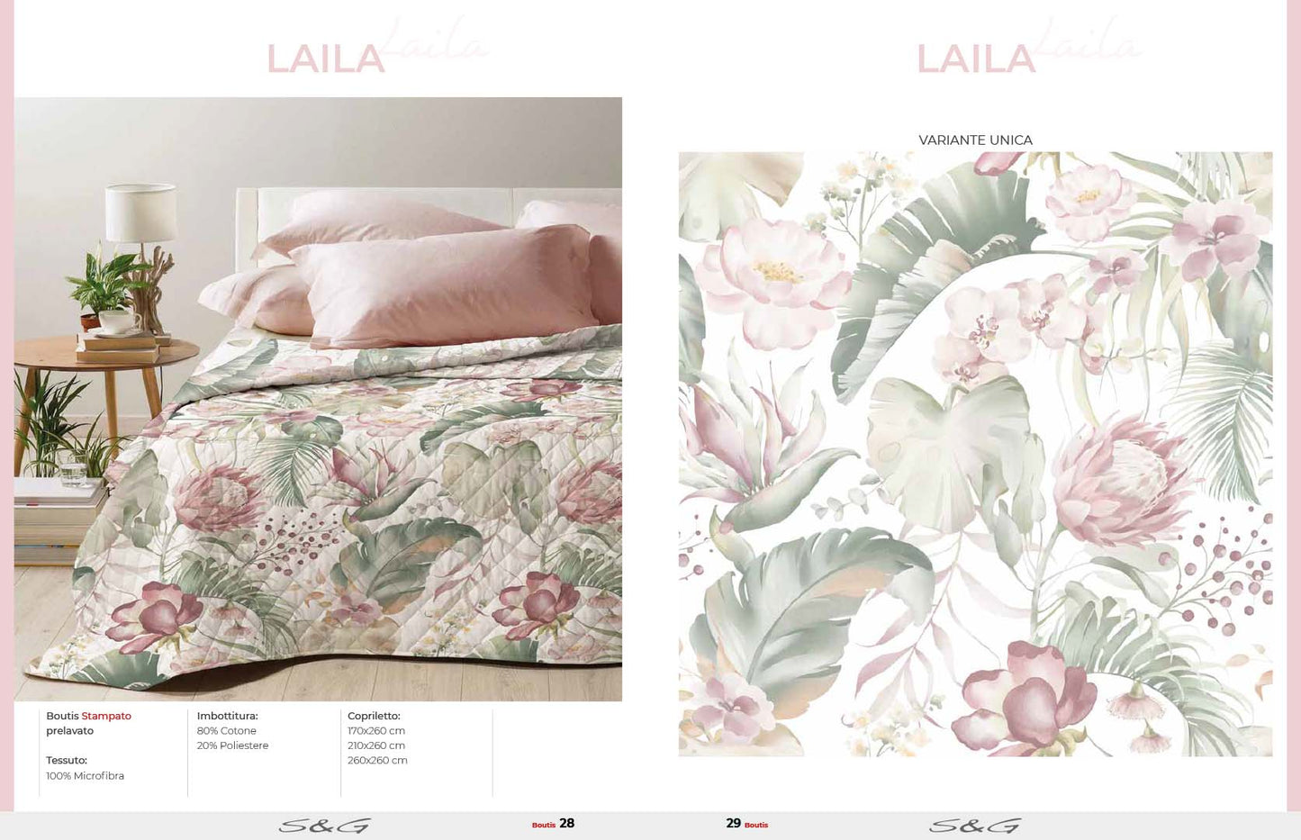 Copriletto estivo Boutis Laila matrimoniale 260x260 Sghome