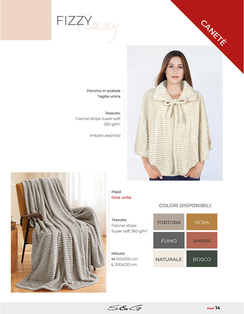 Poncho  Fizzy  Flanella super soft Sghome