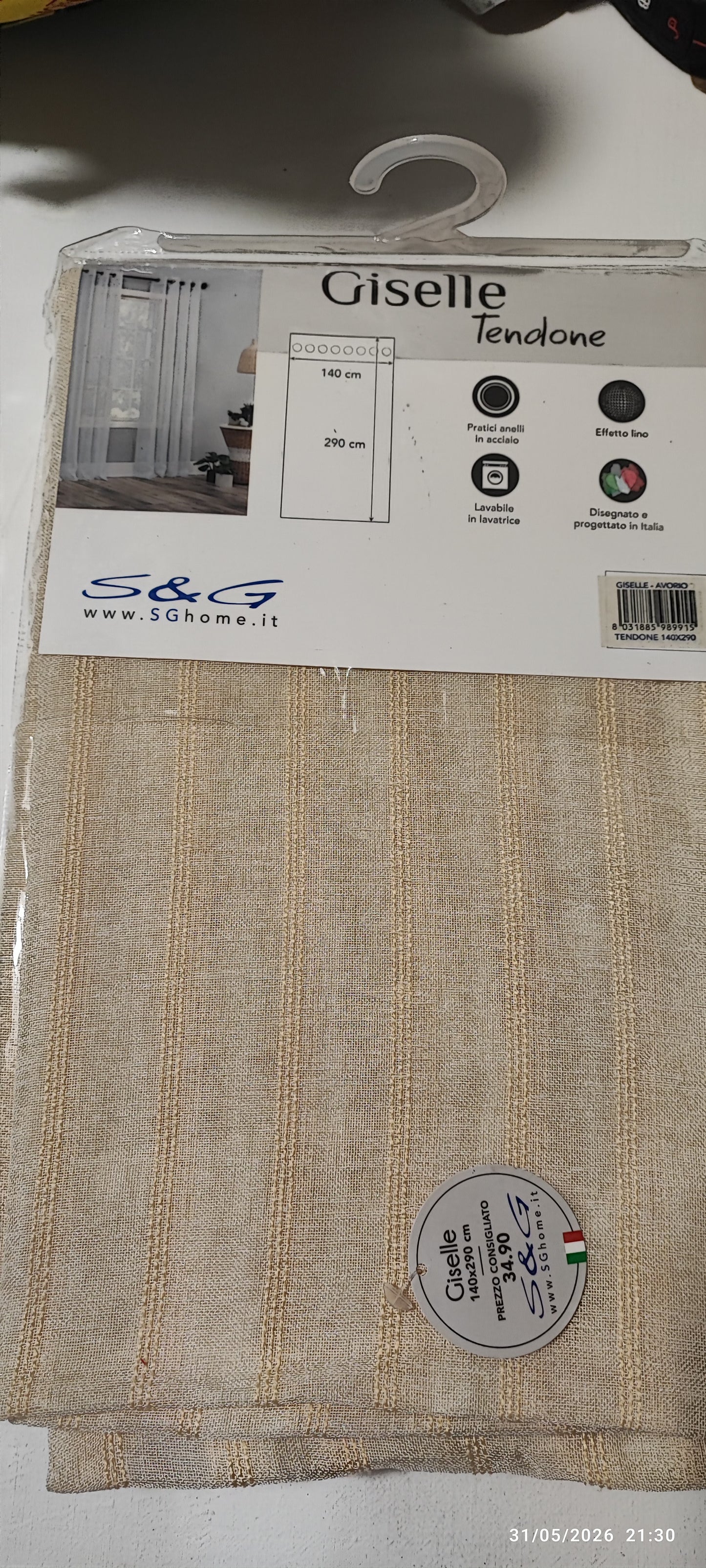 Tenda Giselle ricamata 140x290 e 2.00x290 Sghome