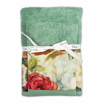 Coppia asciugamani CREOLE Camelia di diversi colori produzione Artigianato Toscano