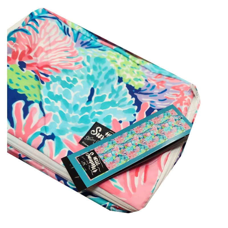 TELO MARE LETTINO CON TASCHE E CUSCINO GONFIABILE 70X185CM HELLO SUMMER VARI DISEGNI HOME SWEET HOME