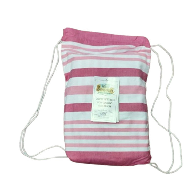 TELO MARE LETTINO CON TASCHE E CUSCINO 75X190CM HELLO SUMMER ARUBA HOME SWEET HOME