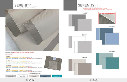 Completo Lenzuola Serenity con balza e piping Sghome