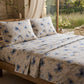 Completo lenzuola  Helvia matrimoniale 100% cotone arrotolato prodotto italiano Sghome