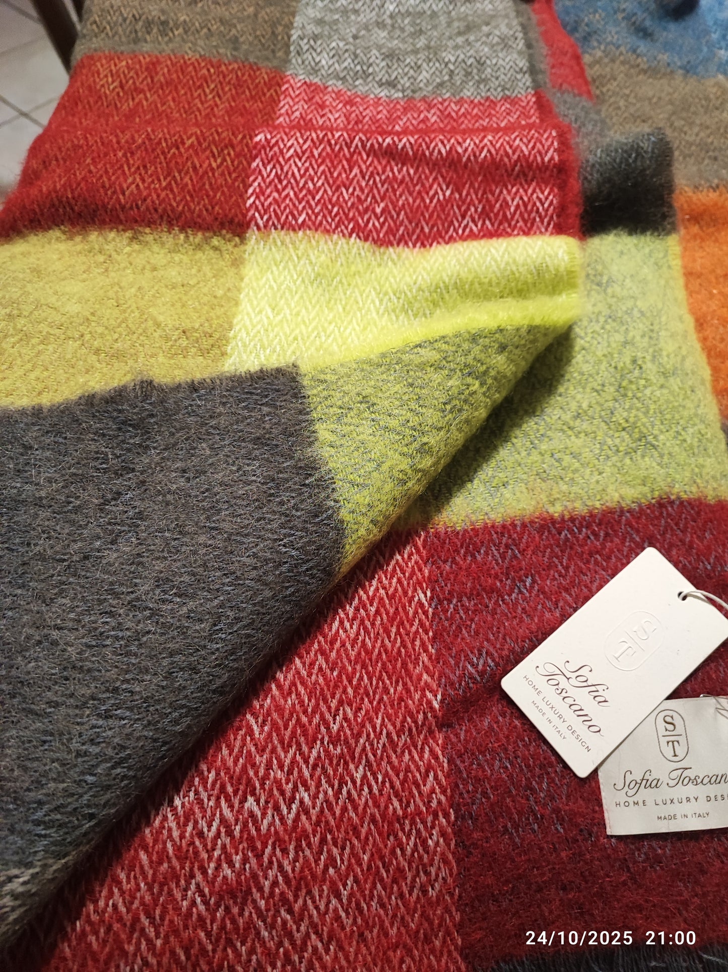 Plaid Sofia Toscano  home luxury design 180x140 Lana e Mohair