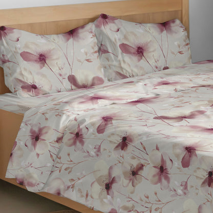 Completo lenzuola  Helvia matrimoniale 100% cotone arrotolato prodotto italiano Sghome