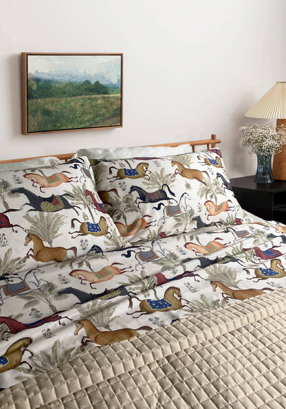 Completo Lenzuola CREOLE Max Matrimoniale 100% raso di cotone produzione artigianato Toscano