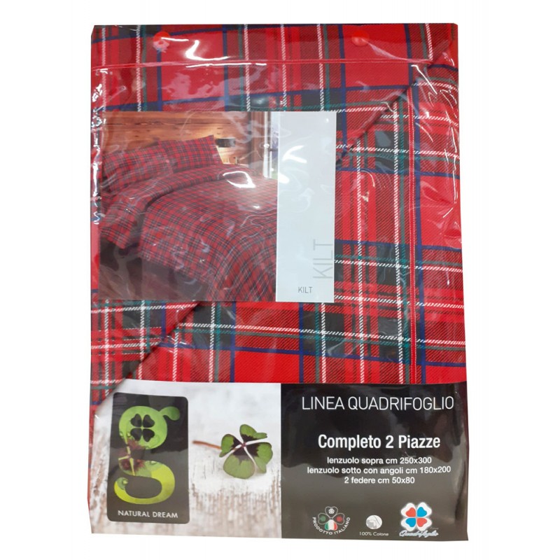 Copripiumino cotone  kilt linea  quadrifoglio Gipitex