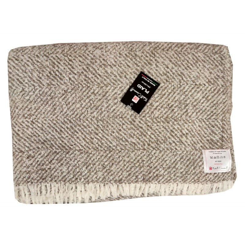 COPERTA MISTO LANA MELANGE SIDNEY ARTIGIANALE ITALIA