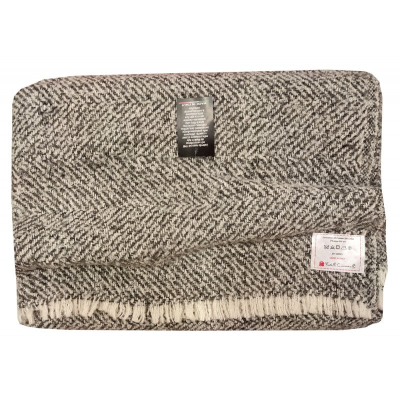 SIDNEY MELANGE WOOL BLEND BLANKET HANDCRAFTED IN ITALY