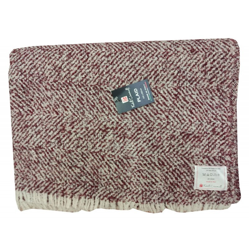 COPERTA MISTO LANA MELANGE SIDNEY ARTIGIANALE ITALIA