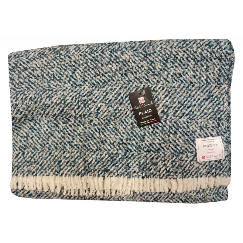 COPERTA MISTO LANA MELANGE SIDNEY ARTIGIANALE ITALIA