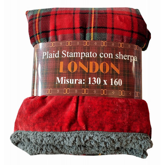 Plaid Pile Stampato Agnellato London Pezzoli Doppio Strato