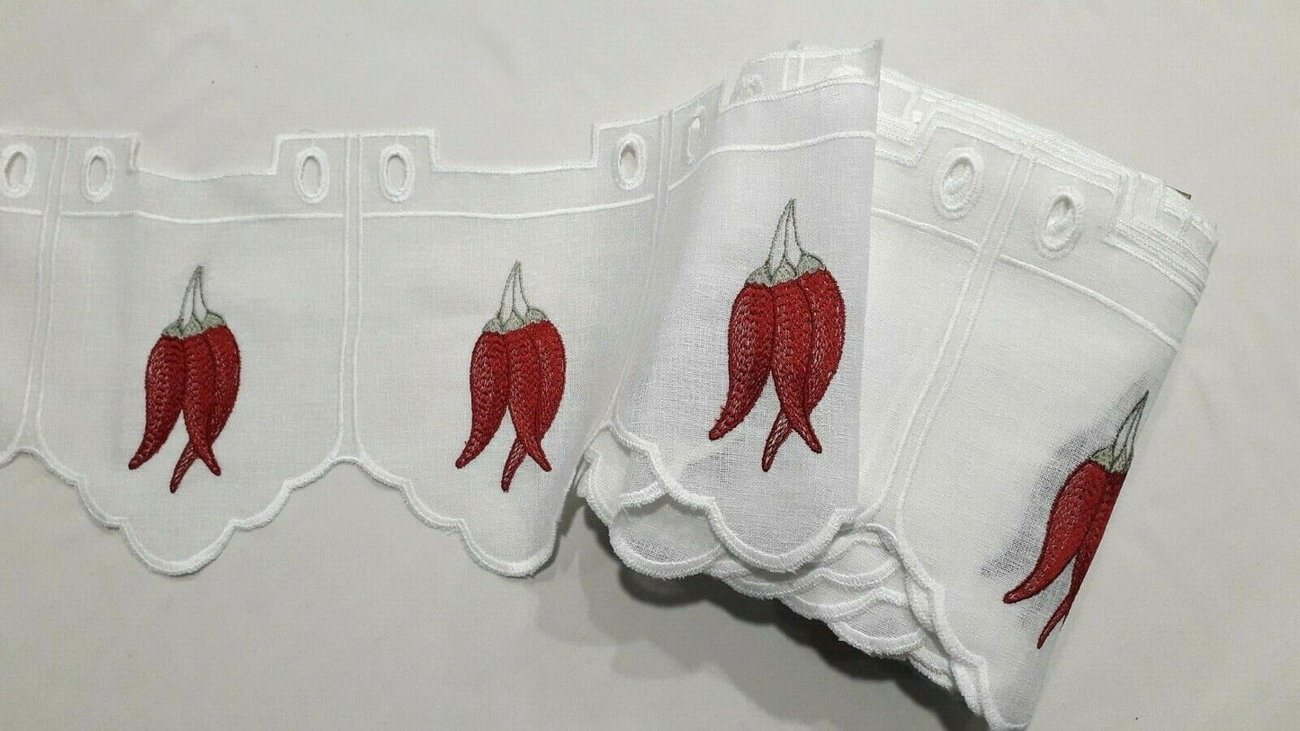 Chili Pepper Glass Curtain Valance H 21CM